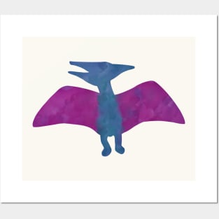 watercolor pterodactyl dinosaur Posters and Art